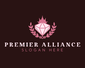 Pink Diamond Gemstone logo design