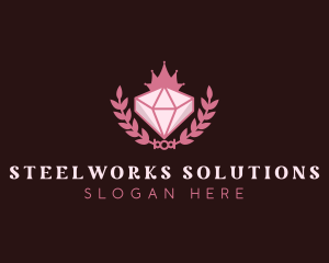 Pink Diamond Gemstone logo design