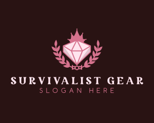 Pink Diamond Gemstone logo design