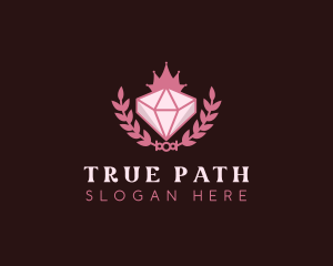 Pink Diamond Gemstone logo design