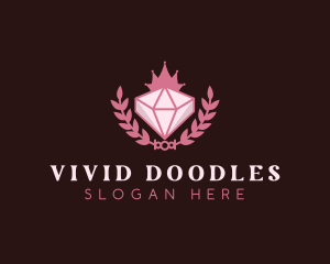 Pink Diamond Gemstone logo design