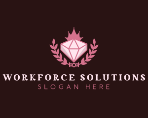 Pink Diamond Gemstone logo design