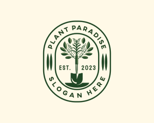 Plant Shovel Gardener logo design