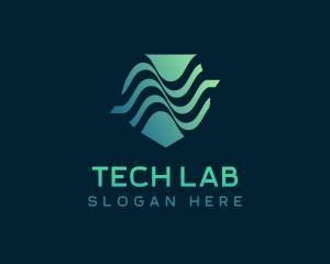 Technology Laboratory Waves logo design