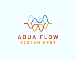 Colorful Water Wave logo design