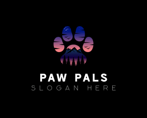 Paw Print Mountain Conservation logo design