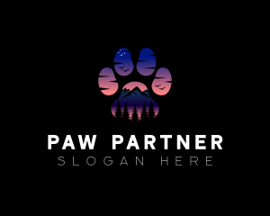 Paw Print Mountain Conservation logo design