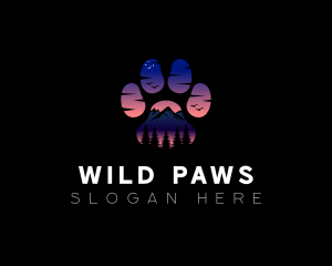 Paw Print Mountain Conservation logo design