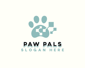 Pet Tech Paw logo design