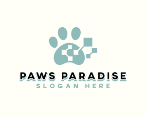 Pet Tech Paw logo design