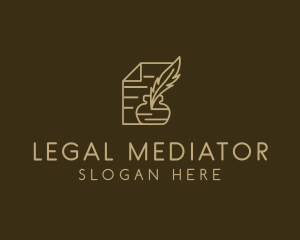 Paper Legal Contract Notary  logo design