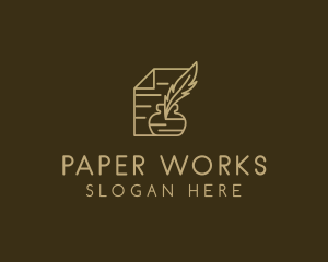 Paper Legal Contract Notary  logo design