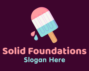 Multicolor Ice Cream Popsicle Logo