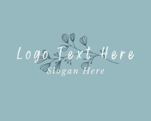 Cursive Leaf Wordmark logo