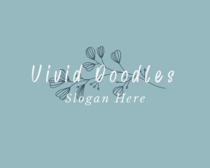 Cursive Leaf Wordmark logo design