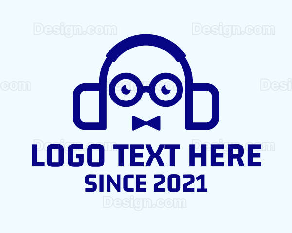 Nerd Bowtie Headphones Logo