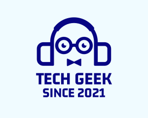 Nerd Bowtie Headphones logo design