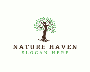 Natural Woman Tree logo design