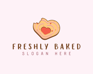 Heart Cookie Pastry logo design