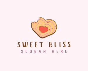 Heart Cookie Pastry logo design