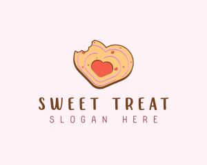 Heart Cookie Pastry logo design