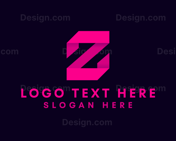 Geometric Origami Ribbon Letter Z Logo