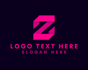 Geometric Origami Ribbon Letter Z logo