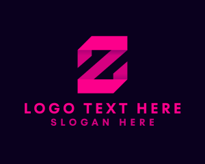 Geometric Origami Ribbon Letter Z Logo