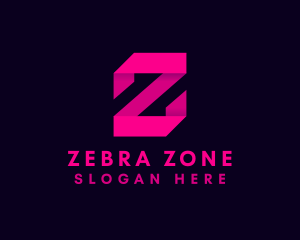 Geometric Origami Ribbon Letter Z logo design