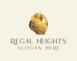 Gold Regal Lion logo design