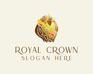 Gold Regal Lion logo design