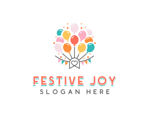 Balloon Party Festival logo design