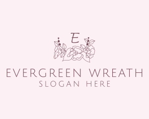 Rose Wreath Flower logo design