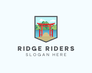 Japanese Torii River logo design