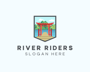 Japanese Torii River logo design