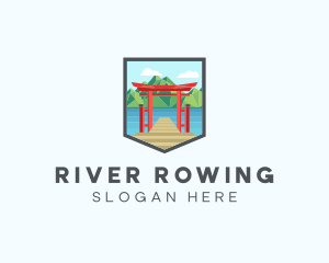 Japanese Torii River logo design