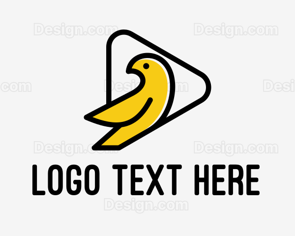 Yellow Bird Play Button Logo