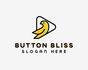 Bird Play Button logo design