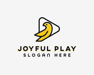 Bird Play Button logo design