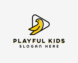 Bird Play Button logo design