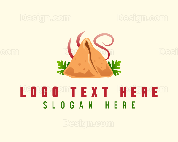 Samosa Food Cuisine Logo