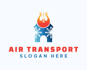 Heating Cooling Home logo design