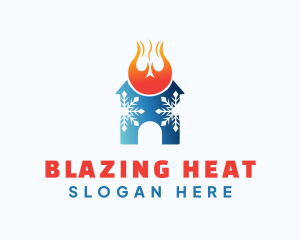 Heating Cooling Home logo design