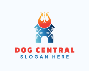 Heating Cooling Home logo design