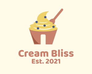 Cream Pastry Cupcake logo design