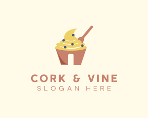 Cream Pastry Cupcake logo design