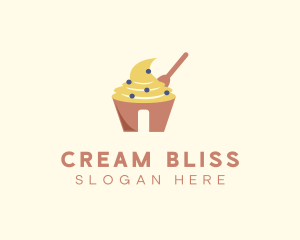 Cream Pastry Cupcake logo design
