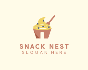 Cream Pastry Cupcake logo design