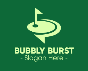 Golf Course Speech Bubble logo design