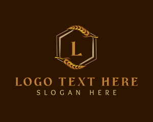 Elegant Wheat Hexagon Logo